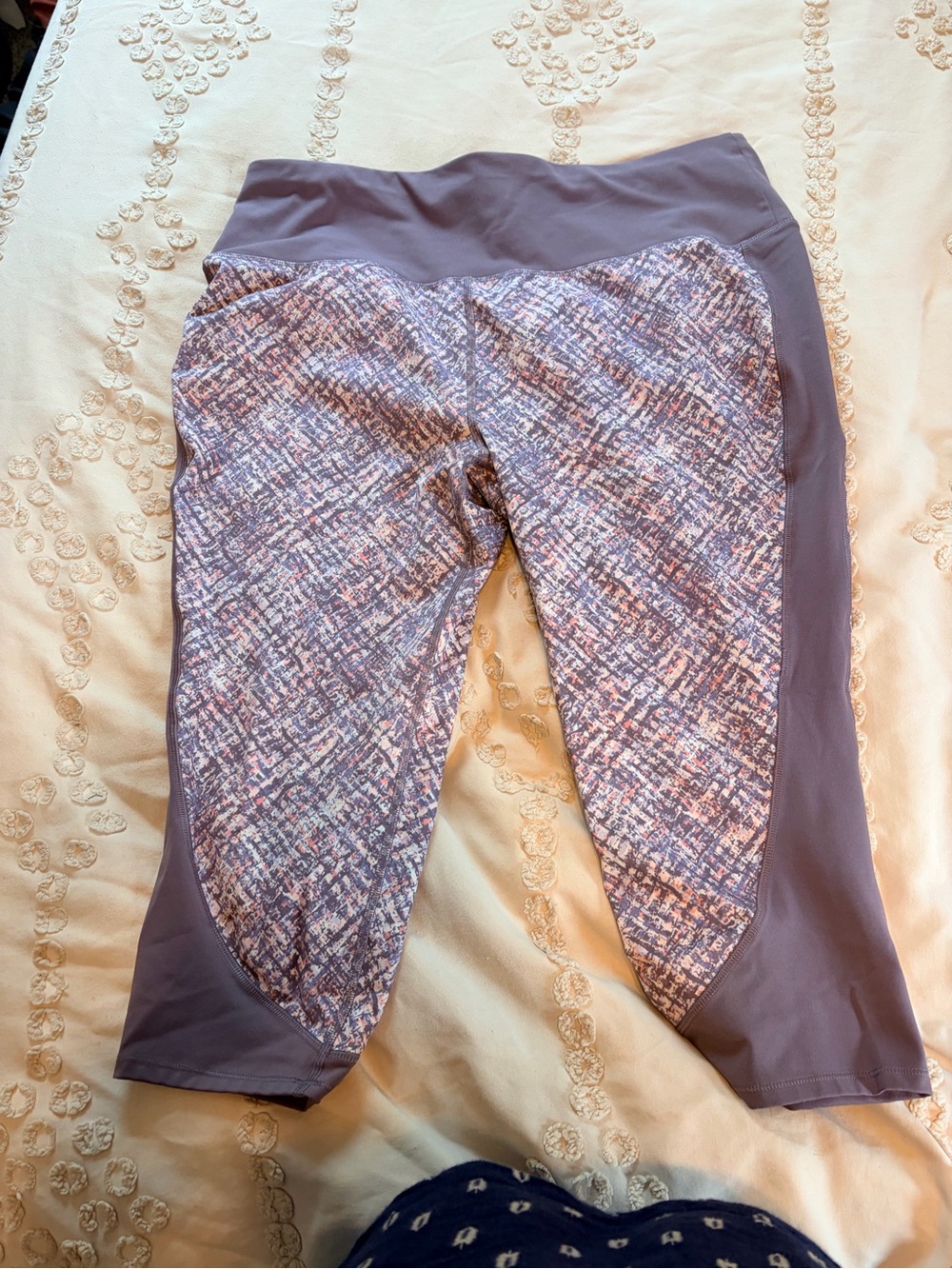 MTA Sport 2X High Rise Cropped Leggings | Purple Multi Print Activewear